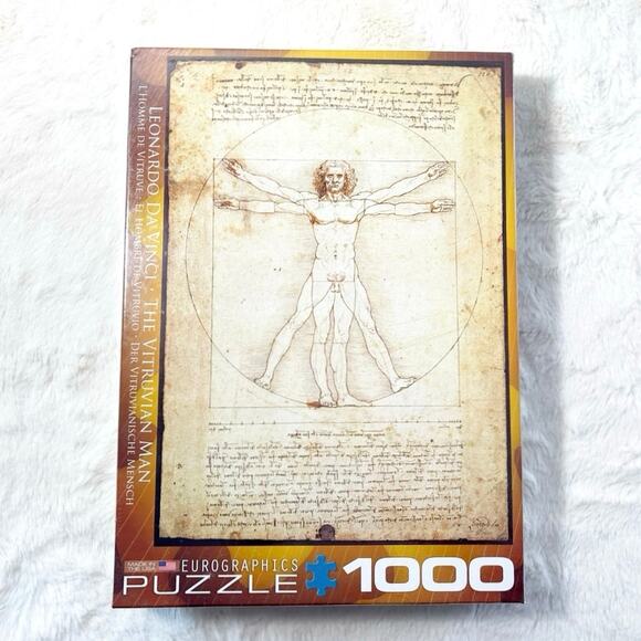 NIB EuroGraphics Leonardo da Vinci The Vitruvian Man 1000-Piece Jigsaw Puzzle - Picture 1 of 4